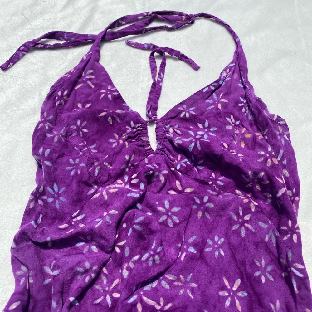 Purple Floral Halter Dress size L